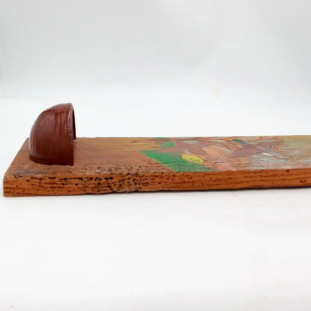 Duck Folk Art Barnwood Wall Pocket Plant Holder Handpainted Mallard OOAK 16 Inch